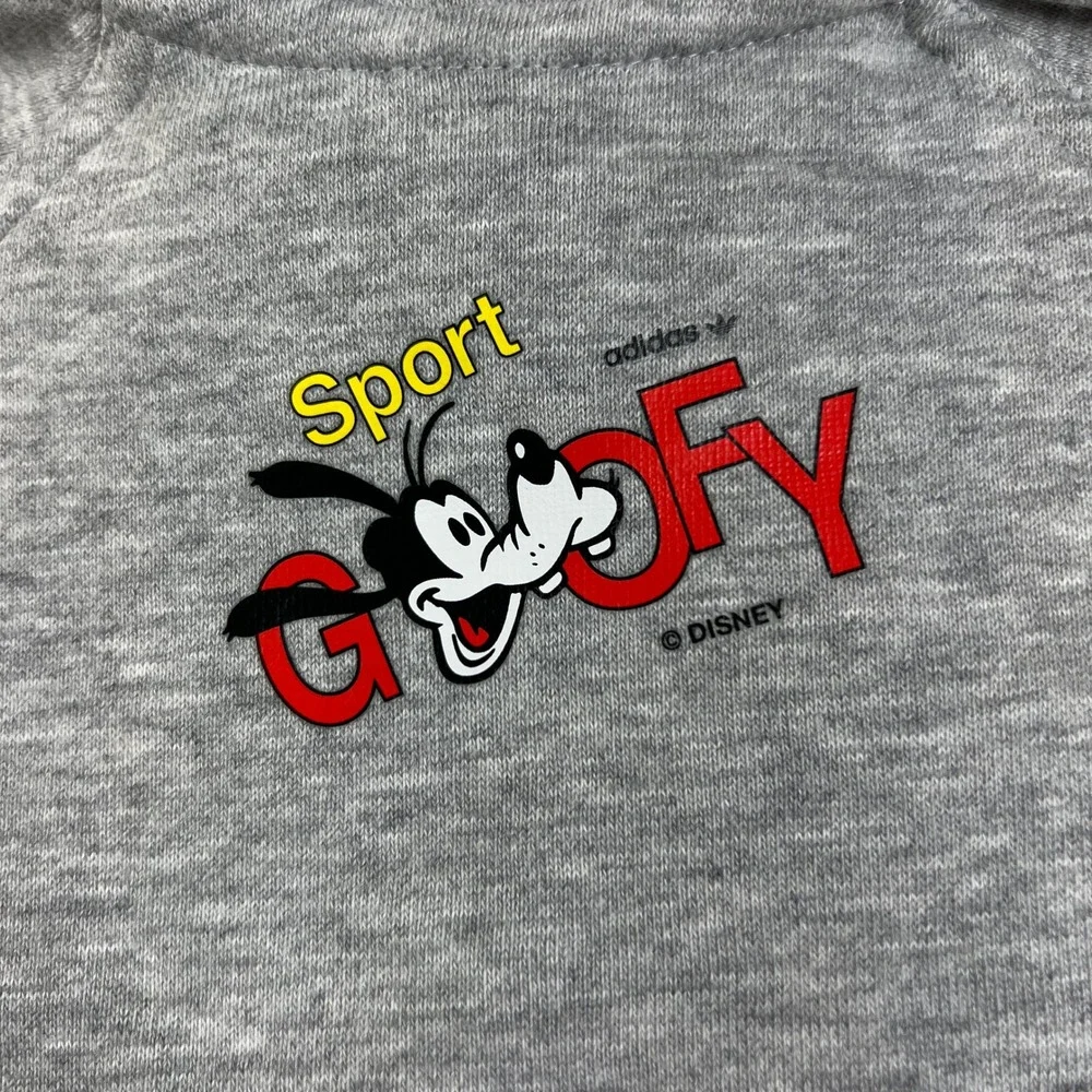 Adidas Goofy Hoodie‎ Kids 6M Gray Disney Sport Graphic Pullover Vintage NWT